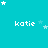 A static image with a teal background featuring repeated white text 'katie' and scattered white stars of varying sizes.