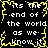 Black background with white text reading "its the end of the world as we know it" surrounded by yellow pixelated border, no visible motion.