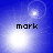 Four blue-toned display the word 'mark' with varying bright light effects and lens flares