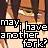 Pixelated image with overlaid text asking 'may i have another fork?' in blocky white letters on black background.