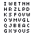 pixelated text characters with yellow-highlighted letters forming 'I' and 'L' in the top-left, then 'O', 'E', 'Y', and 'U' sequentially