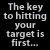 A 3x2 contact sheet of a movie-themed animated buddy icon showing text and a pixelated image of a man with a bow and arrow aiming at a target.