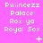 Pixelated text and symbols on a pink background with animated changes across three