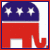 A four- with a red border contains a pixelated Republican elephant icon and text stating "I'm a Republican and you can't do anything about it!" in blue and red