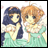A 48x48 pixel buddy icon featuring two anime-style female characters in green dresses on a white background, paired with "Anime IM" and "COM" text on a black background.