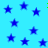Blue star shapes scattered across a light blue background with occasional green pixel clusters.