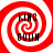 Four identical red and white spiral patterns arranged in a , each containing the text KING GOLIM in black pixelated font