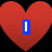 Four red hearts on black background with blue-outlined white text: I, Love, Lydia, and <333.