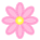 Two static pixel art flower icons side-by-side on a gray background, each with pink petals and yellow centers.