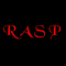 Red 'RASP' text repeats across black background with stone arches, while a figure in armor holds a green lightsaber in showing facial expression changes