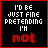 A 3x2 grid of six identical animated frames showing a black background with white and red pixelated text reading "I'D BE JUST FINE PRETENDING I'M not" where the word "FINE" alternates between white and red in each frame.
