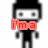 Pixelated character with black hair and white face, wearing red text 'i'm a' on left side and blue text 'ninja!!!' on right side.