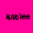 A split-screen animation shows the name 'Katie' in pixelated text across four colored quadrants: bright pink, dark purple, black, and magenta.