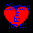 Four red heart-shaped icons with blue text reading "Clayssa is in love!!" arranged in a on black background