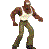 Pixelated figure in a white tank top and camouflage pants, standing with arms bent at the elbows against a solid gray background.