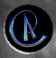 Circular icon with black background and silver border showing animated blue stylized 'A' symbol rotating through multiple positions.