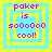 Pixelated text 'paker is soooooo cool!' in pink on cyan background with yellow borders, four variations of border alignment.