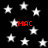 Black background with scattered white stars and red 'MAC' text appearing in four locations.