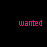 pink text variations spelling 'wanted' on a black background, each with distinct punctuation and symbol arrangements