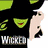 Animated icon shows a stylized witch with green skin, black hat, and red lips, with 'WICKED' text below; background shifts from solid white to a forest scene.