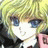 A 48x48 pixel animated buddy icon featuring a close-up of an anime-style character with blonde hair and blue eyes on the left, transitioning to text reading "Anime IM" and "cDM" on a black background on the right.