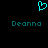 A static pixel art icon with a cyan heart symbol above the name 'Deonna' in teal text on black background.
