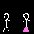 Pixelated stick figures with pink bases display various poses and speech bubbles containing text like "MEH," "OH YEAH," "MY SHEET," "DUDE," and "JUST DONE."