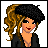 Pixelated cartoon character with voluminous hair and bold text on a red background in a 2x2 contact sheet layout.