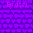 A static pixel art image with a purple background pattern of repeating heart shapes and the word "Bridget" in light purple text at top and bottom.
