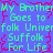 Static pixel art displays repeated text on a blue background with pink decorative borders.