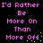 Pixelated pink text on black background repeats 'I'd Rather Be More On Than More Off' in two with scattered white dots