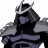 Pixelated cartoon character with dark armor and silver helmet on left, green text logo "Original Icons .com" on right against solid background.