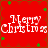 Red background with white 'Merry Christmas' text and green holly leaves, arranged in a with brown decorative borders