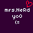 A pixelated icon with a dark purple background displays 'mrs.Nerd' text above 'yoo (=)' in white, with a red heart symbol positioned at the top center.