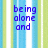 Pixelated blue text on a striped background reads "being alone and lonely are 2 different things" with vertical green, white, and light blue stripes.