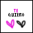 Two side-by-side display 'TE QUIERO' text with pink and black pixelated hearts, where the heart colors swap positions between