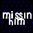 A 48x48 pixel animated contact sheet showing three frames of a glitchy text-based icon with the word 'missin' in white block letters on a black background dotted with blue squares, transitioning from distorted to clearer states across frames.