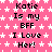 Pink background with white stars and repeated black text reading "Katie Is my BFF I Love Her!" in a pattern