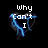 Pixelated blue and black heart-shaped icon with white text reading "Why Can't I" on top, "Make Her Mine?!?!!" below, and "Man Up And" to the right.