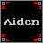 A 48x48 pixel AIM buddy icon split into two frames showing a static text frame and an animated group photo frame with red corner squares.