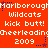 Red background with repeated white text and blue/purple star-like dots in a pattern