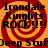 A static image with four identical quadrants featuring orange-red spiral backgrounds and black text reading "Irodaie Kinhts ROCK!!!!!" above "Deep Stuf".