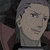 Anime-style character with short gray hair and a red-collared jacket, shown in three slightly different head angles against dark background.