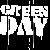 A 2x2 contact sheet of four animated frames showing the text "GREEN DAY" in a pixelated, dripping white font on black background with red "Rocks" text in bottom-right corner.