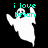 Pixelated ghost icon with cyan text 'i love brion' above it, displayed in three variations against black background.