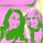 Two stylized figures with green hair and pink skin smile against a pink background, one figure's head shifts slightly left to right across frames.