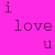 nine square each displaying the phrase "i love u" in pixelated text with varying background colors and partial letter distortions