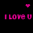 Pixelated pink text and symbols on black background with animated dot patterns.