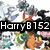 Animated icon shows text changing from 'HarryB152' to 'Loves' to 'okemo' over a background of colorful cartoon characters.