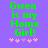 Green pixelated text on purple background reads "Gwen is my Home Girl!" with pink and purple pixelated stars below.